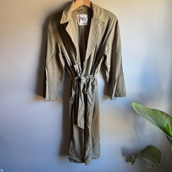Zara Jackets & Blazers - Zara Beige Lightweight Belted Trench Coat Size Medium